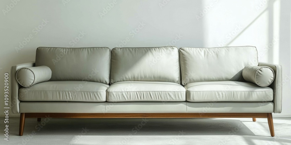 Modern Sculpted Sofa in Clean Living Room Modern Sculpted Sofa in Clean Living Room