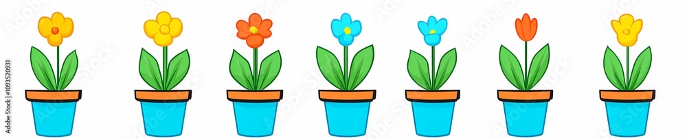 Blooming Beauties: Floral Icons of House Plants in Pots Blooming Beauties: Floral Icons of House Plants in Pots