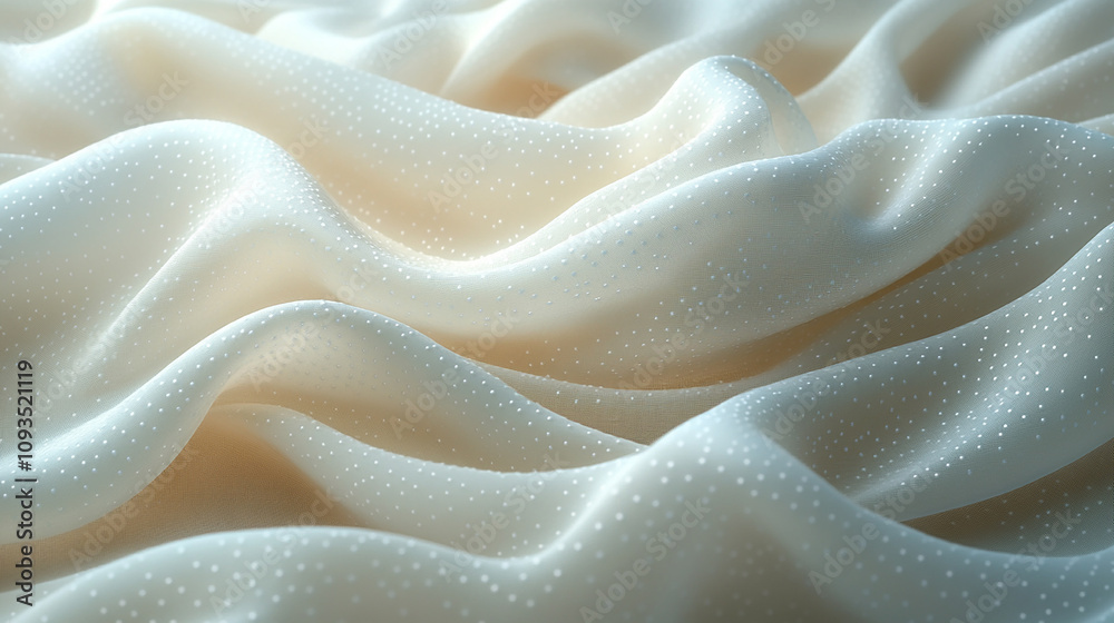 A close-up of soft, white fabric with folds and subtle texture. A close-up of soft, white fabric with folds and subtle texture.