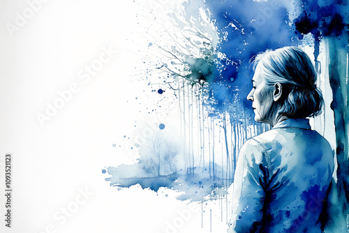 old woman with closed eyes