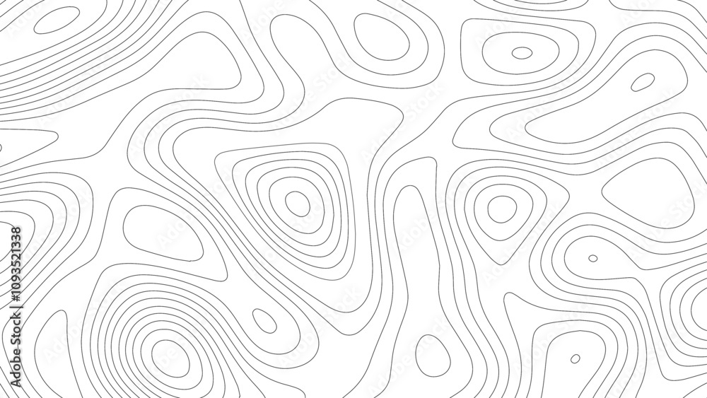 Topographic map. Geographic mountain relief. Abstract lines background. Contour maps. Vector illustration, Modern design with White background with topographic wavy pattern Topographic map. Geographic mountain relief. Abstract lines background. Contour maps. Vector illustration, Modern design with White background with topographic wavy pattern