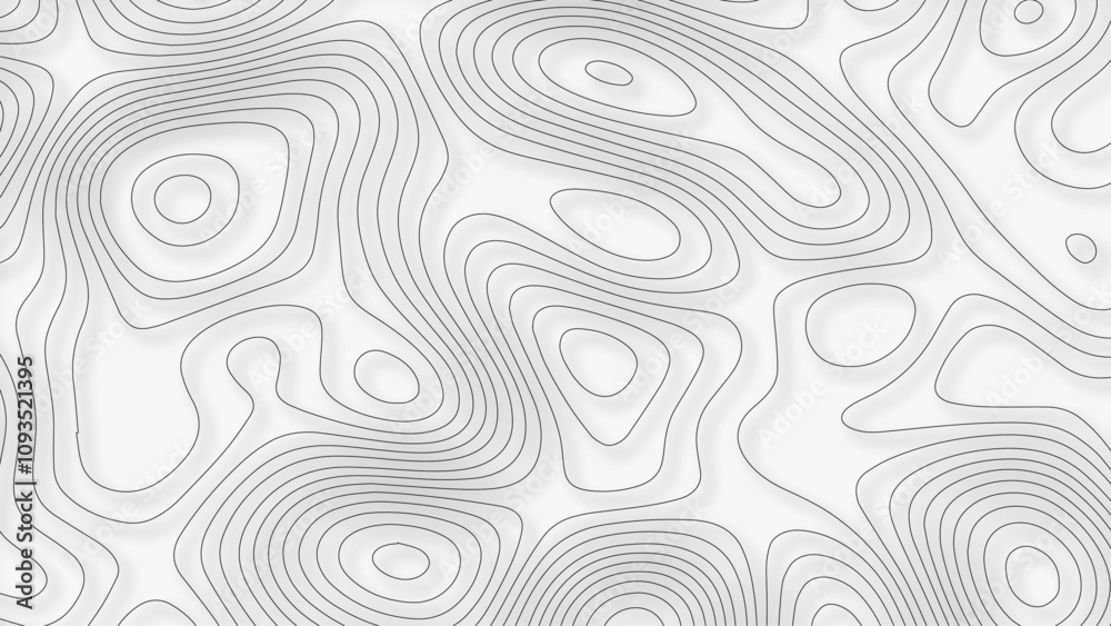 Topographic map. Geographic mountain relief. Abstract lines background. Contour maps. Vector illustration, Modern design with White background with topographic wavy pattern Topographic map. Geographic mountain relief. Abstract lines background. Contour maps. Vector illustration, Modern design with White background with topographic wavy pattern
