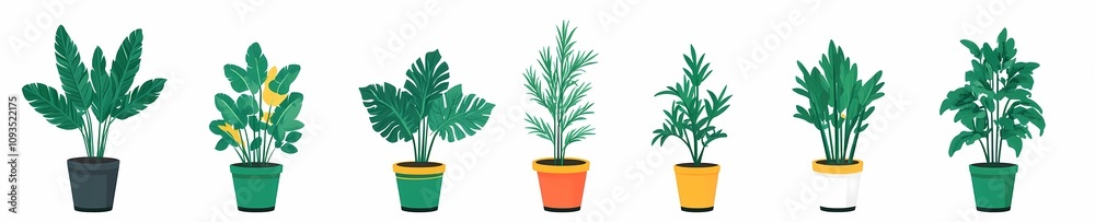 Tropical Paradise: Stylish Potted Plant Collection Tropical Paradise: Stylish Potted Plant Collection