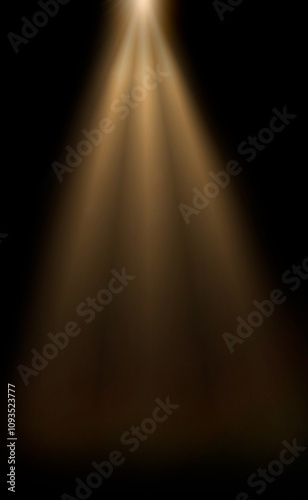 Canvas Print orange spotlight effect or crepuscular rays isolated on black background
