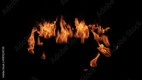 Realistic Looping Fire Flame and Ground Fire for Professional Video and Film Production.