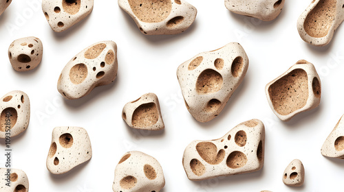 A texture of natural cork material with irregular spots photo