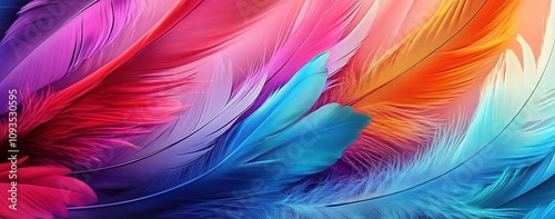 Wallpaper Mural Colorful feathers background, colorful feather texture Torontodigital.ca