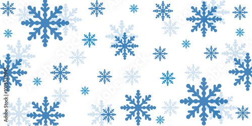 Abstract blue snowflake winter graphic design.