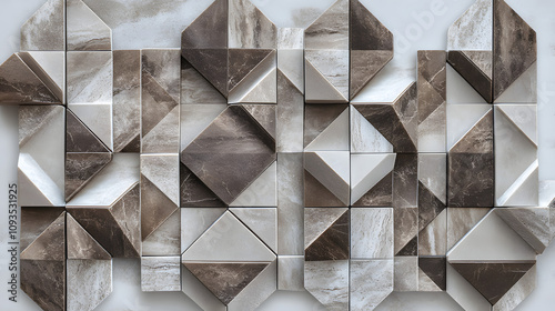 Wallpaper Mural A pattern of geometric 3D tiles with a matte finish Torontodigital.ca