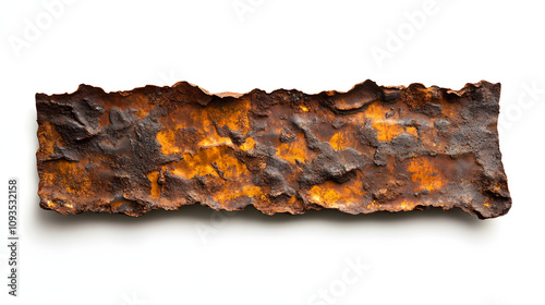 A detailed texture of rusty metal with patches of corrosion and peeling paint photo