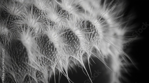 Closeup Monochrome Image Of Cactus Glochids photo