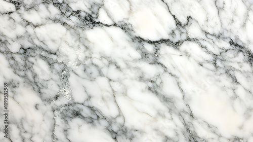 close-up texture of smooth white marble with subtle gray veins photo