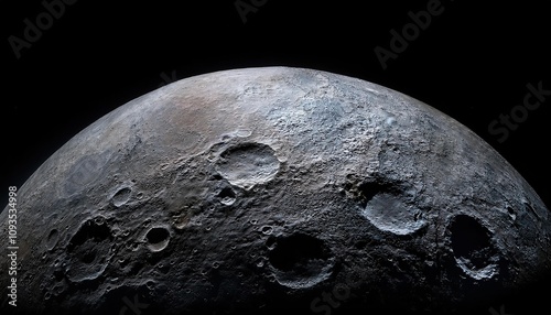 The surface of Mars' satellite Phobos in the dark photo