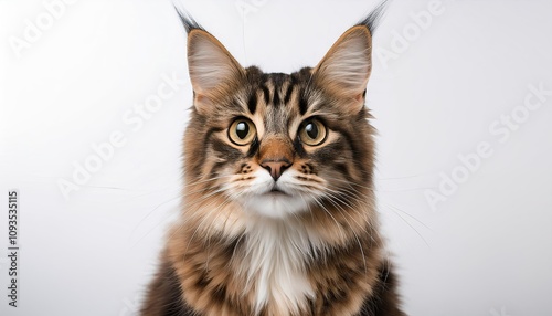 Portrait of a cat on a white background