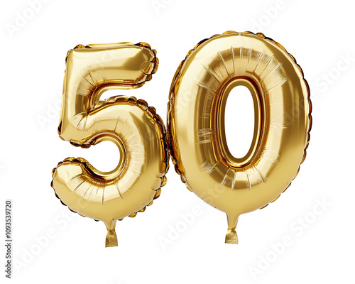 a gold foil balloon in the shape of numbers