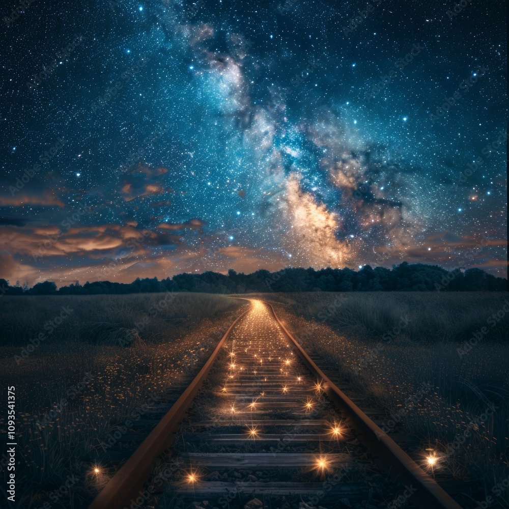 Naklejka premium Stars forming a path into the unknown background
