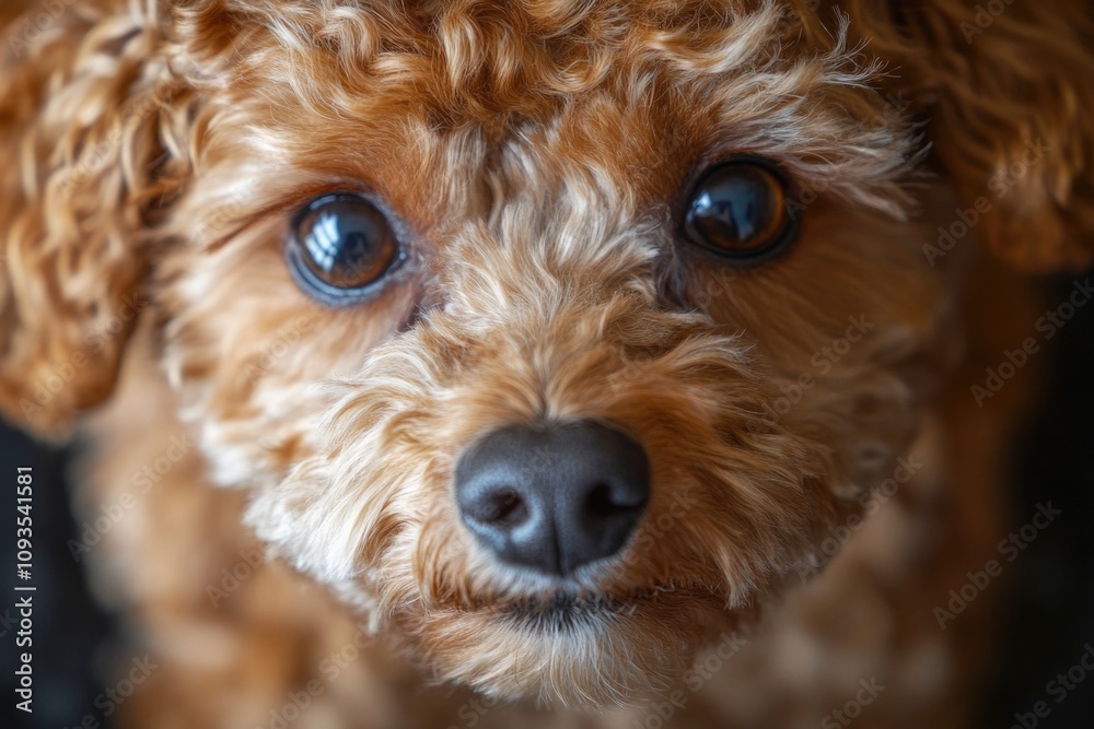 A close-up shot of a dog's face with bright blue eyes