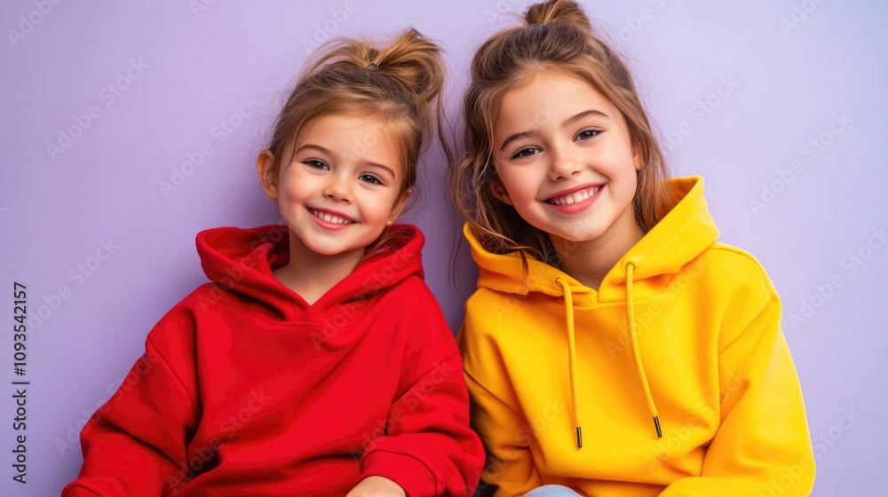A scene of childhood innocence and friendship, great for depicting everyday moments or nostalgic memories A scene of childhood innocence and friendship, great for depicting everyday moments or nostalgic memories