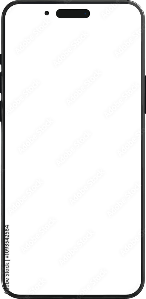 Realistic smart mobile mockup with blank white display on white background Realistic smart mobile mockup with blank white display on white background