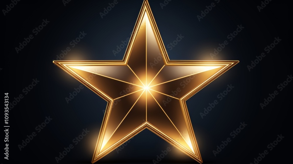 Radiant star illuminating a dark night sky with subtle highlights in deep blue and black
