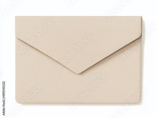 A simple beige envelope with a textured surface and a classic flap design, suitable for letters or invitations.