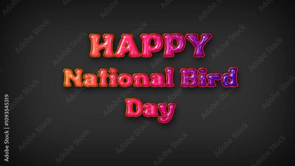 Happy National Bird with plastic effect on gray background Happy National Bird with plastic effect on gray background