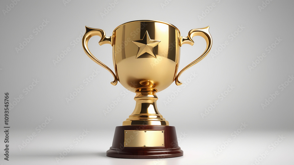 Golden Trophy on a White Background Golden Trophy on a White Background