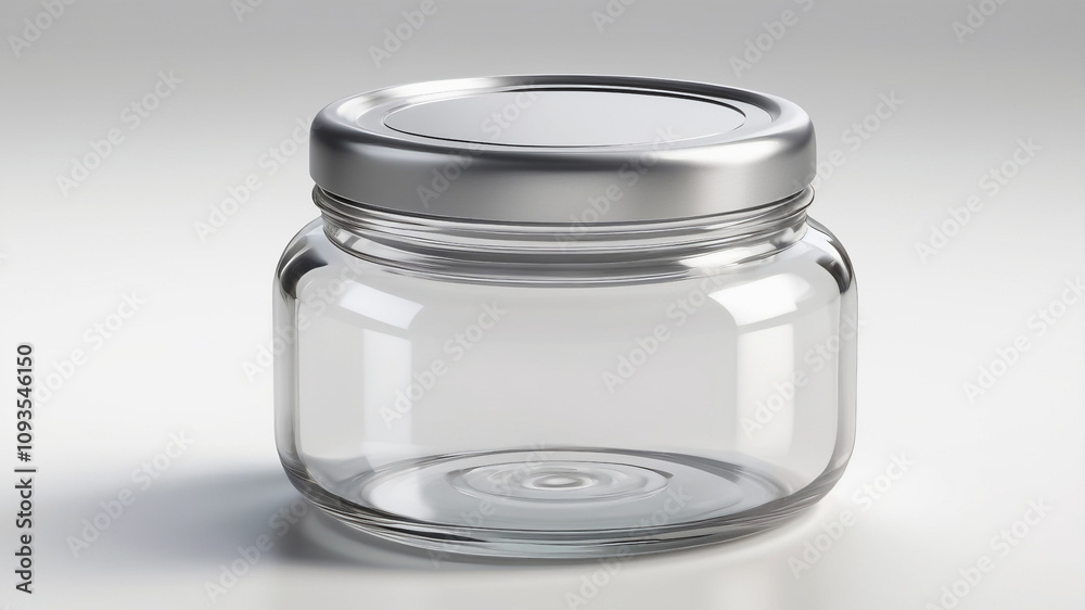 Empty Glass Jar with Transparent Lid Empty Glass Jar with Transparent Lid