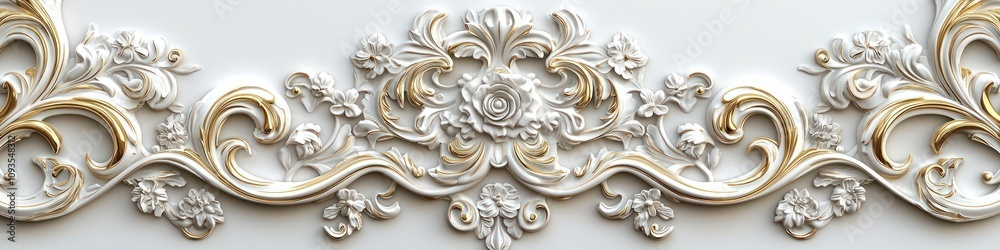 Victorian-style decorative frame background featuring white-golden 3D wallpaper, enhancing the ambiance any space Victorian-style decorative frame background featuring white-golden 3D wallpaper, enhancing the ambiance any space