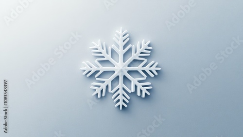 White snowflake on pale blue background