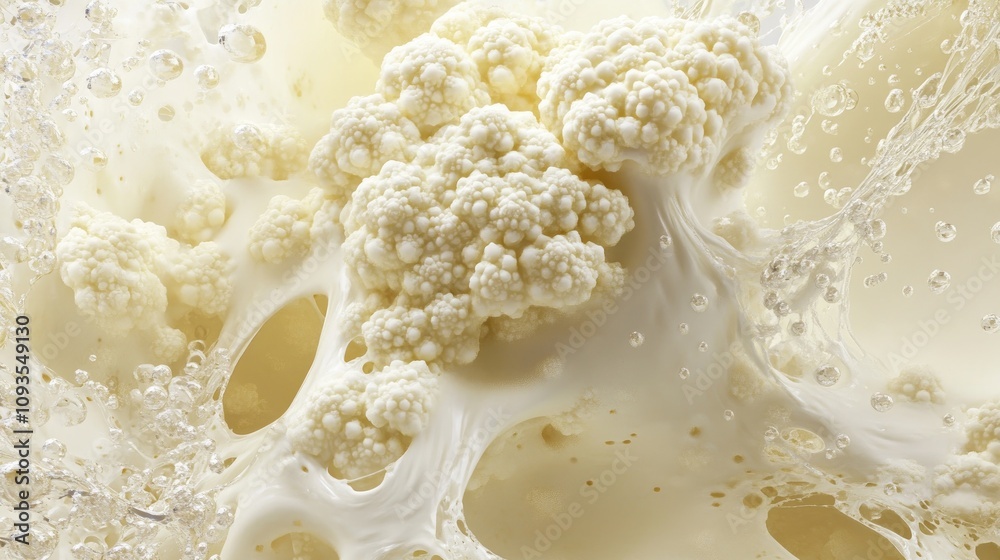 Cauliflower Structure in Creamy Liquid Suspension Cauliflower Structure in Creamy Liquid Suspension