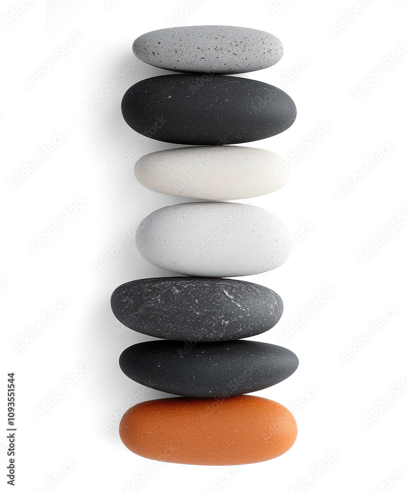 Stack of smooth stones on transparent background Stack of smooth stones on transparent background