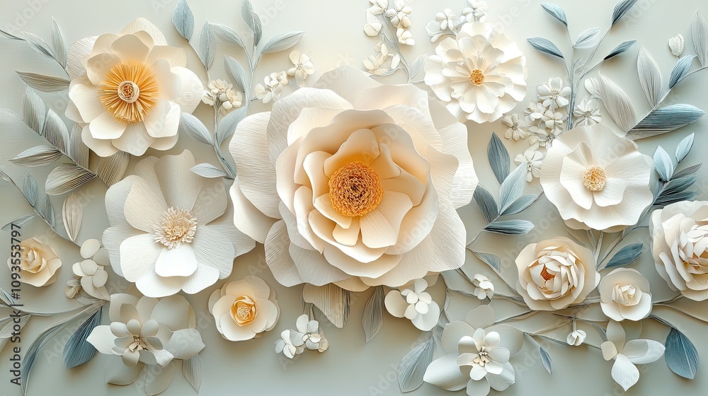Elegant Paper Flowers Arrangement in Soft Hues