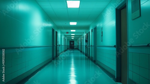 Calm hospital corridor background 