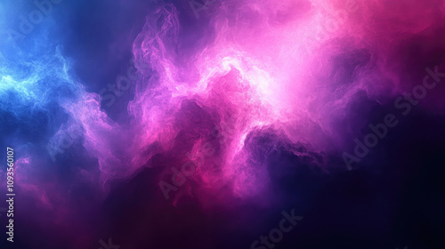 Abstract Swirling Nebula, Pink, Purple, Blue, and Orange Hues