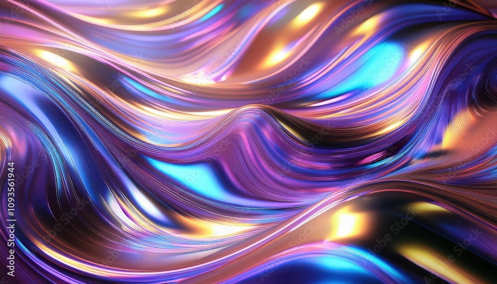 Vivid Iridescent Liquid Waves. Abstract Modern Digital Art for Creative Inspiration in Technology, Fashion, and Interior Design Concepts Highlighting Futuristic Fluid Forms and Bold Neon Color Schemes Vivid Iridescent Liquid Waves. Abstract Modern Digital Art for Creative Inspiration in Technology, Fashion, and Interior Design Concepts Highlighting Futuristic Fluid Forms and Bold Neon Color Schemes