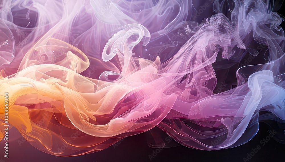 Fototapeta premium Abstract Colorful Ink Smoke Swirls in Blue, Pink, and Orange, Fluid Art Background
