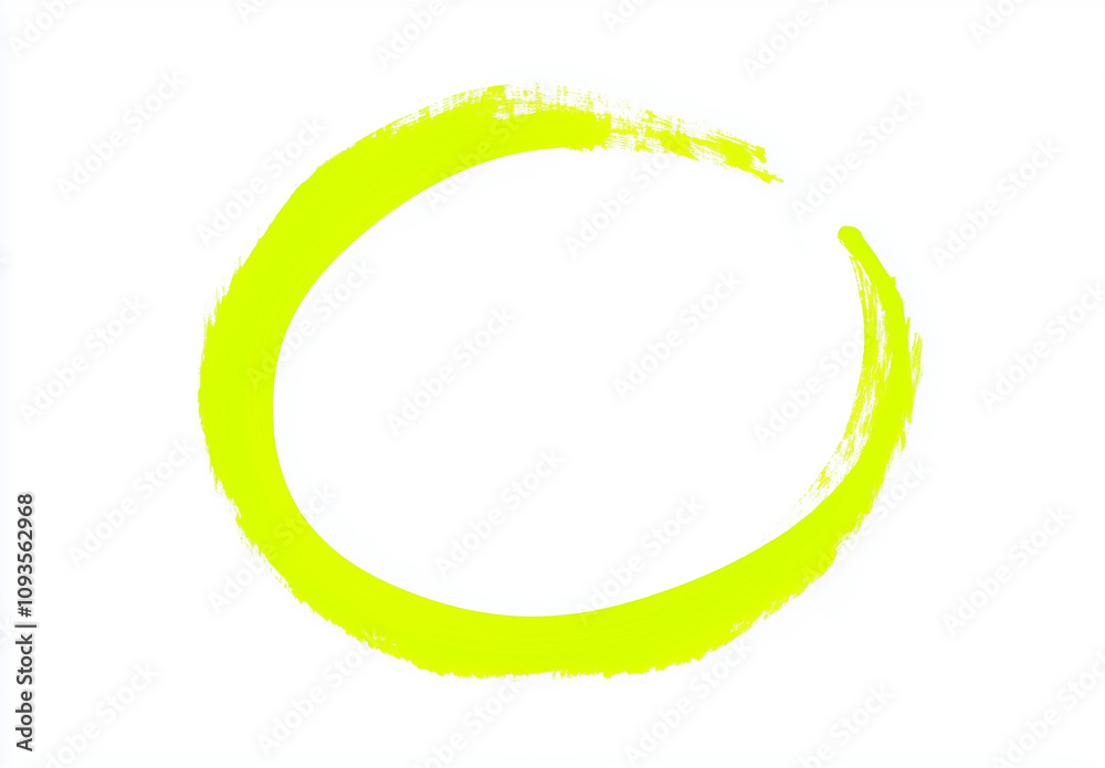 Green yellow highlighter marken pen circle draw. Isolated on white background. Green yellow highlighter marken pen circle draw. Isolated on white background.