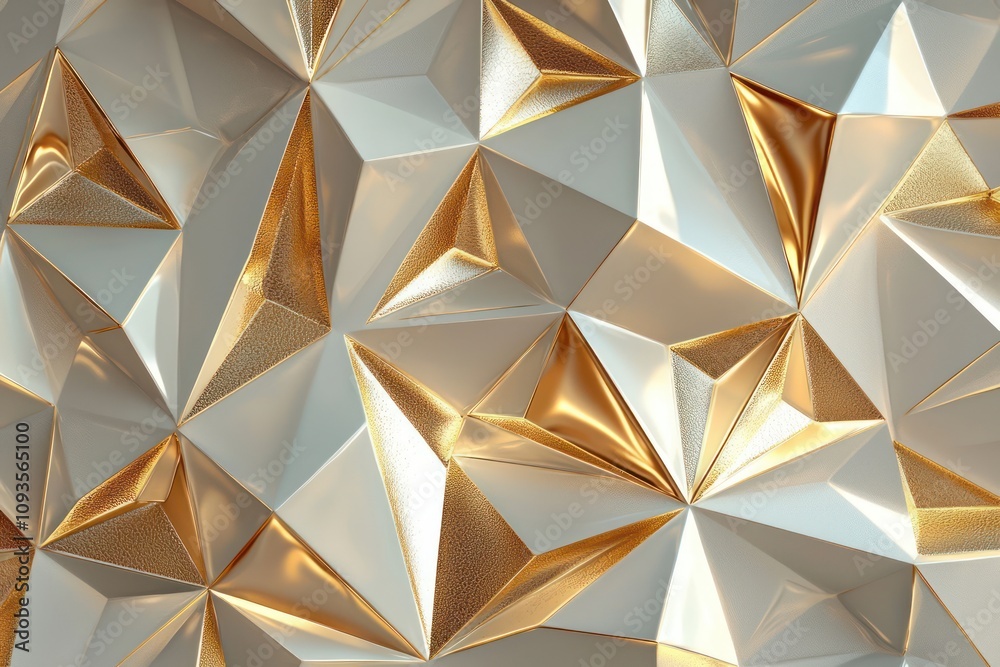 Luxurious 3D geometric wallpaper adorned with golden accents for an opulent feel Luxurious 3D geometric wallpaper adorned with golden accents for an opulent feel