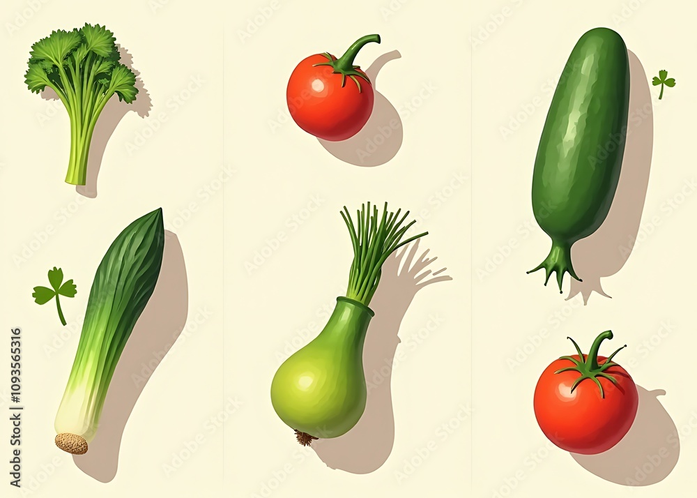Organic vegetables and natural foods presented in minimalist geometric designs for flyers posters and product presentations. Organic vegetables and natural foods presented in minimalist geometric designs for flyers posters and product presentations.