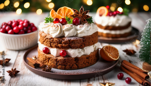 Wallpaper Mural This delightful dessert combines layers of gingerbread, whipped cream, and spiced fruit Torontodigital.ca