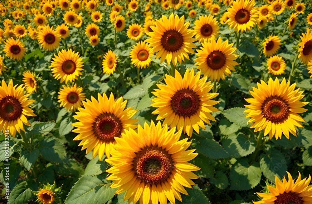 Sunflowers in the field, close up. Sunflowers in the field, close up.