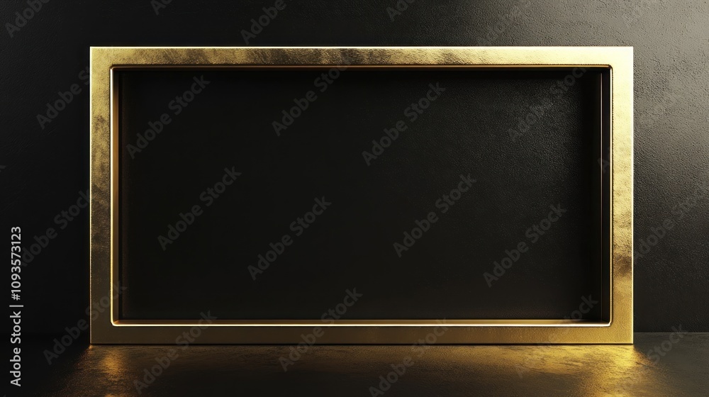 Elegant Golden Frame Against Dark Background: A Luxurious Minimalist Design Elegant Golden Frame Against Dark Background: A Luxurious Minimalist Design