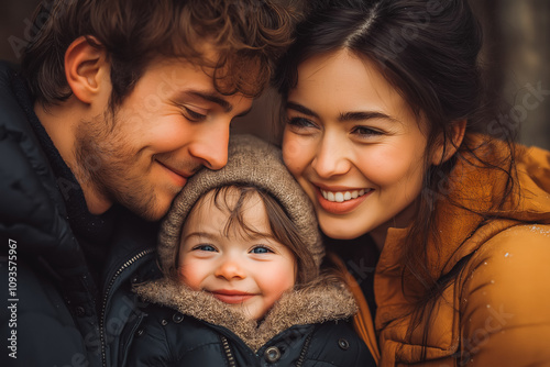 Family Laughing Together in a Park