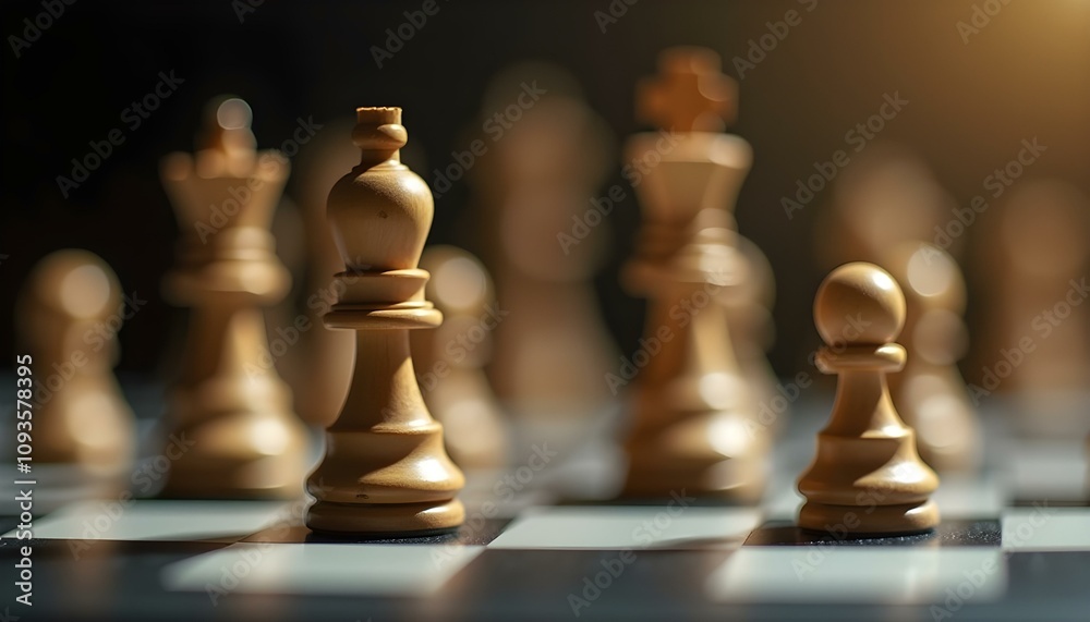 A close-up of a wooden chess pawn, showing its detailed craftsmanship and fine grain texture create with ai A close-up of a wooden chess pawn, showing its detailed craftsmanship and fine grain texture create with ai
