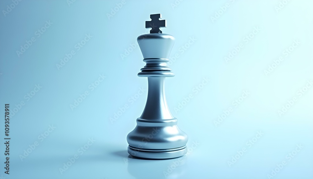 Metallic silver chess pawn with a polished surface, isolated on a luminous white background, highlighting its sleek design create with ai Metallic silver chess pawn with a polished surface, isolated on a luminous white background, highlighting its sleek design create with ai