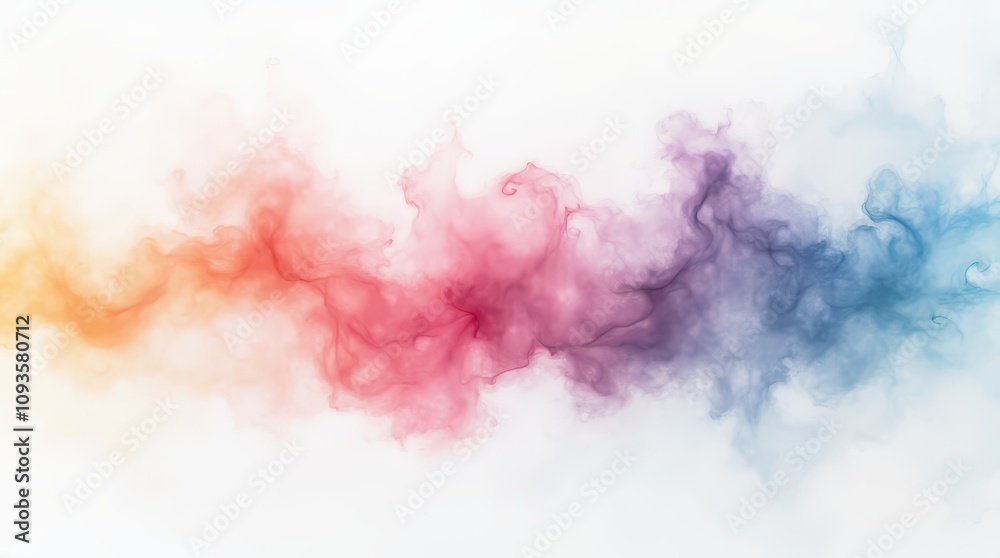 Fototapeta premium Colorful Smoke Explosion in Soft Pastel Tones – Abstract Ink in Air