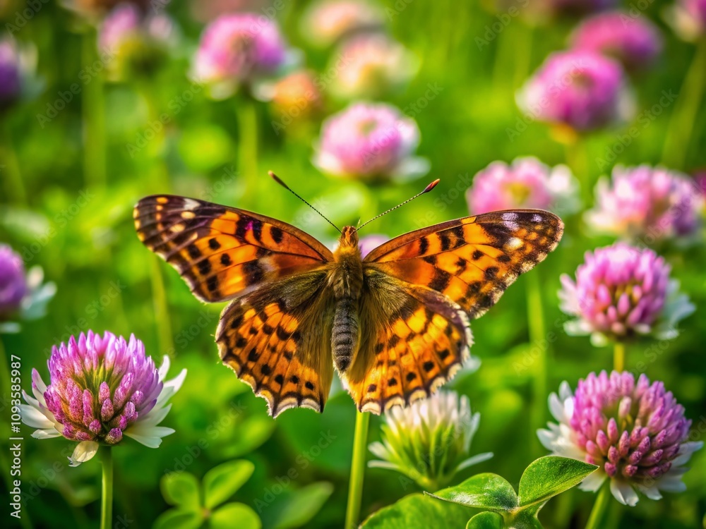 Stunning Aerial View of a Clover Butterfly Fluttering Over a Lush Green Landscape Captured by Drone Photography in High Resolution for Nature Enthusiasts and Wildlife Lovers