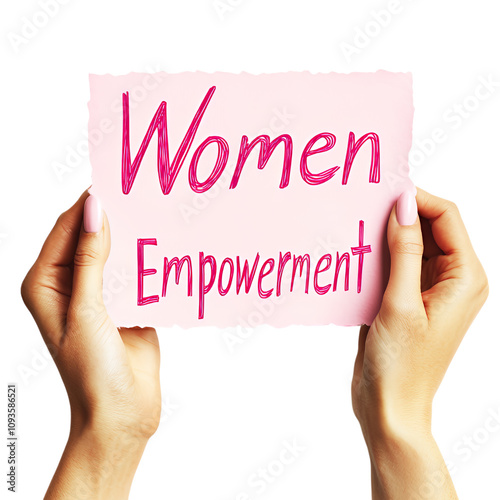 holding a paper women empowerment photo