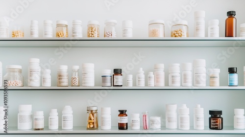 Empty medicine cabinet shelves reveal a life free from dependency, symbolizing health and self-reliance. Emptiness as a sign of wellness and proactive lifestyle choices.